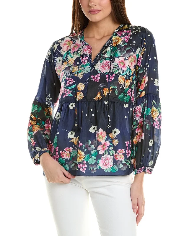 Denim ShirtsJohnny Was Bursting Echo Silk Blouse