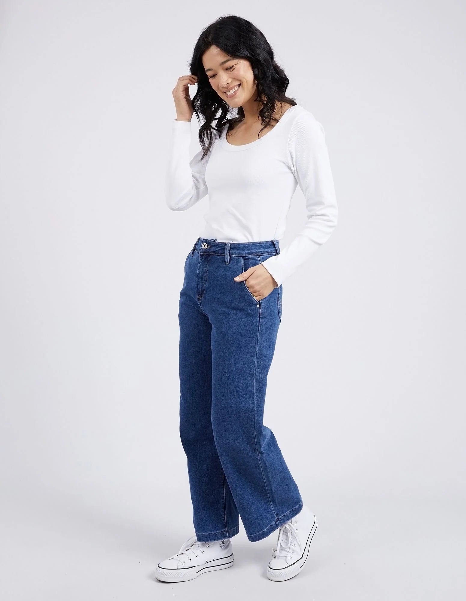 Crystal Ribbed Longsleeve TeeCrewneck T-Shirts