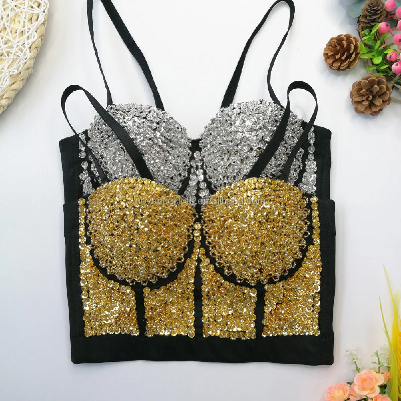 CroptopunityAlibaba Trends Girl Rhinestone Tank Top Rhinestone Women Sex Tube Top Vest For Women Camisole Bustier Corset Couture Crop Tops